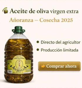 Comprar aceite de oliva virgen extra en Murcia Añoranza garrafa 5 litros directo del agricultor